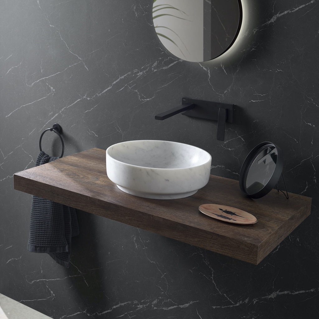 Pedrina Marble Countertop Washbasin Carrara Marble 40  Side