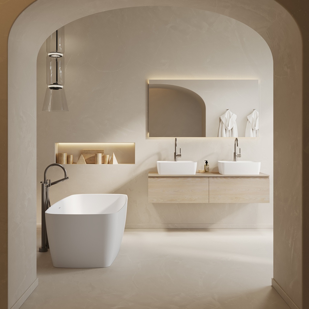 Ursa Plus Corian Design Countertop Washbasin White 50  Front