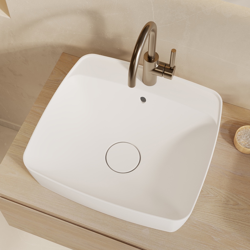 Ursa Plus Corian Design Countertop Washbasin White 50  Top
