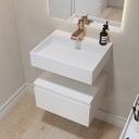 Cassiopeia Slim Corian® Wall-Hung Washbasin | Mini Size - with Back Deck