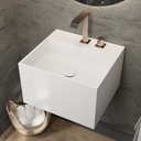 Andromeda Deep Corian® Wall-Hung Washbasin | Mini Size - with Back Deck