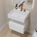 Andromeda Slim Corian® Wall-Hung Washbasin | Mini Size - with Back Deck