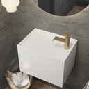 Perseus Deep Corian® Wall-Hung Washbasin | Mini Size - with Side Deck