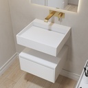 Sagitta Slim Corian® Wall-Hung Washbasin | Mini Size - with Back Deck