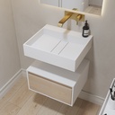 Hatysa Slim Corian® Wall-Hung Washbasin | Mini Size - with Back Deck