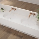 Lyra Deep Corian® Double Wall-Hung Washbasin