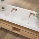 Lyra Slim Corian® Double Wall-Hung Washbasin