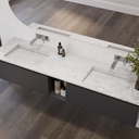 Sagitta - Top con lavabo doppio integrato in marmo