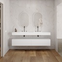 Gaia Corian® Badezimmermöbel | 2 Schubladen ausgerichtet