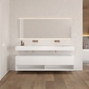 Athena Classic Edge Bathroom Cabinet | 2 Aligned Drawers · 1 Shelf