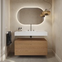 Gaia Wood Edge - Meuble de salle de bain | 2 tiroirs superposés