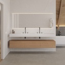 Gaia Wood Edge Bathroom Cabinet | 3 Aligned Drawers