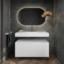 Gaia Corian® Edge Bathroom Cabinet | 2 Stacked Drawers