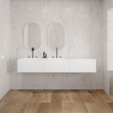 Gaia Corian® Edge - Set mobile & lavabo in Corian® | 3 cassetti allineati