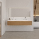 Gaia Wood - Conjunto mueble con lavabo Corian® | 2 cajones alineados