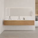 Gaia Wood - Conjunto mueble con lavabo Corian® | 3 cajones alineados