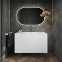 Gaia Corian® Edge - Conjunto mueble con lavabo Corian® | 2 cajones superpuestos