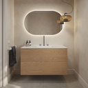 Gaia Wood - Conjunto mueble con lavabo Corian® | 2 cajones superpuestos