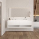 Athena Classic Edge - Set mobile & lavabo in Corian® | 2 cassetti allineati - 1 scaffale