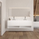 Athena Classic - Ensemble meuble et vasque Corian® | 2 tiroirs alignés - 1 niche