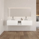 Artemis Classic Edge - Set mobile & lavabo in Corian® | 2 cassetti allineati - 1 scaffale