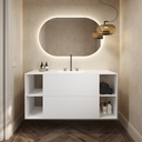 Apollo Classic Edge - Set mobile & lavabo in Corian® | 2 cassetti sovrapposti - 4 scaffali