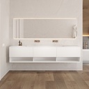 Athena Classic - Ensemble meuble et vasque Corian® | 3 tiroirs alignés - 1 niche