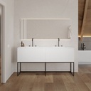 Gaia Classic Edge - Ensemble meuble et vasque Corian® sur pieds | 2 tiroirs alignés