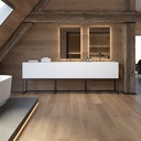 Gaia Classic - Set vrijstaand badkamermeubel & Corian® wastafel | 3 lades naast elkaar